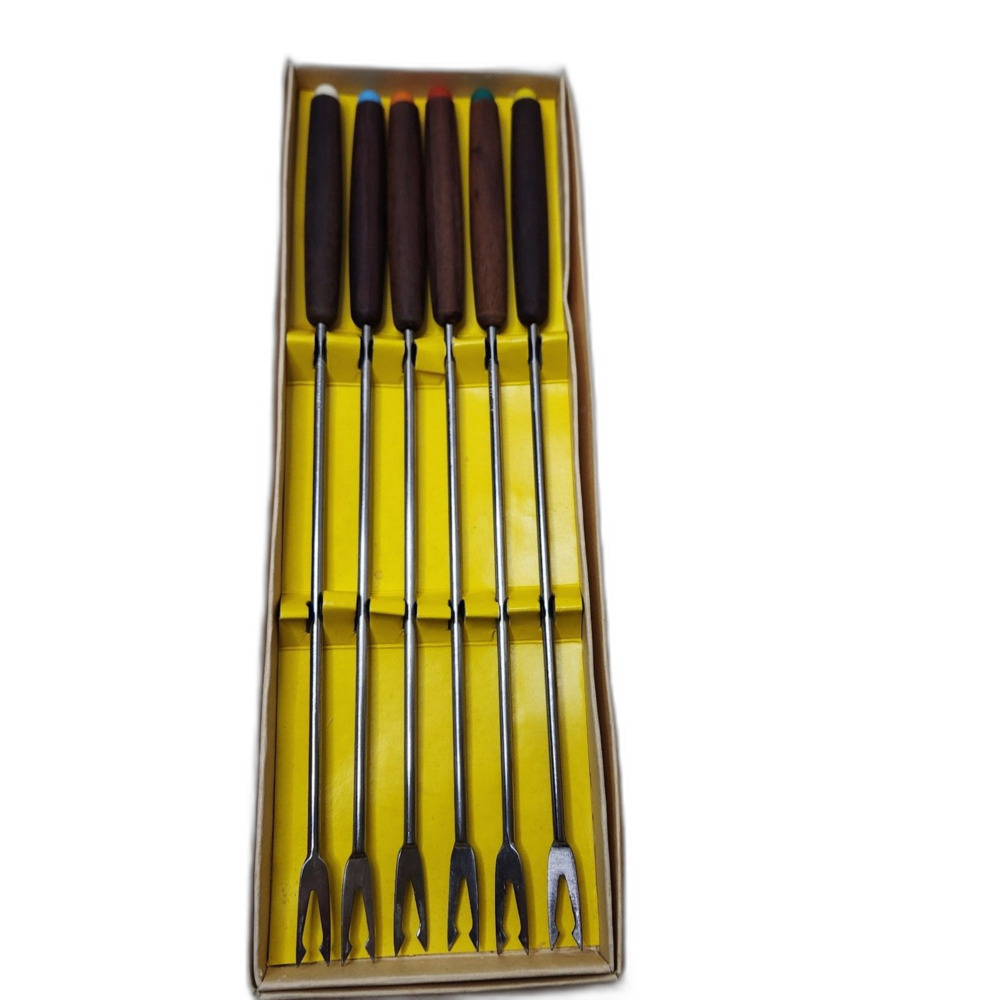 Hamilton Beach Stainless Steel Fondue Forks 6 Piece Set Vintage
